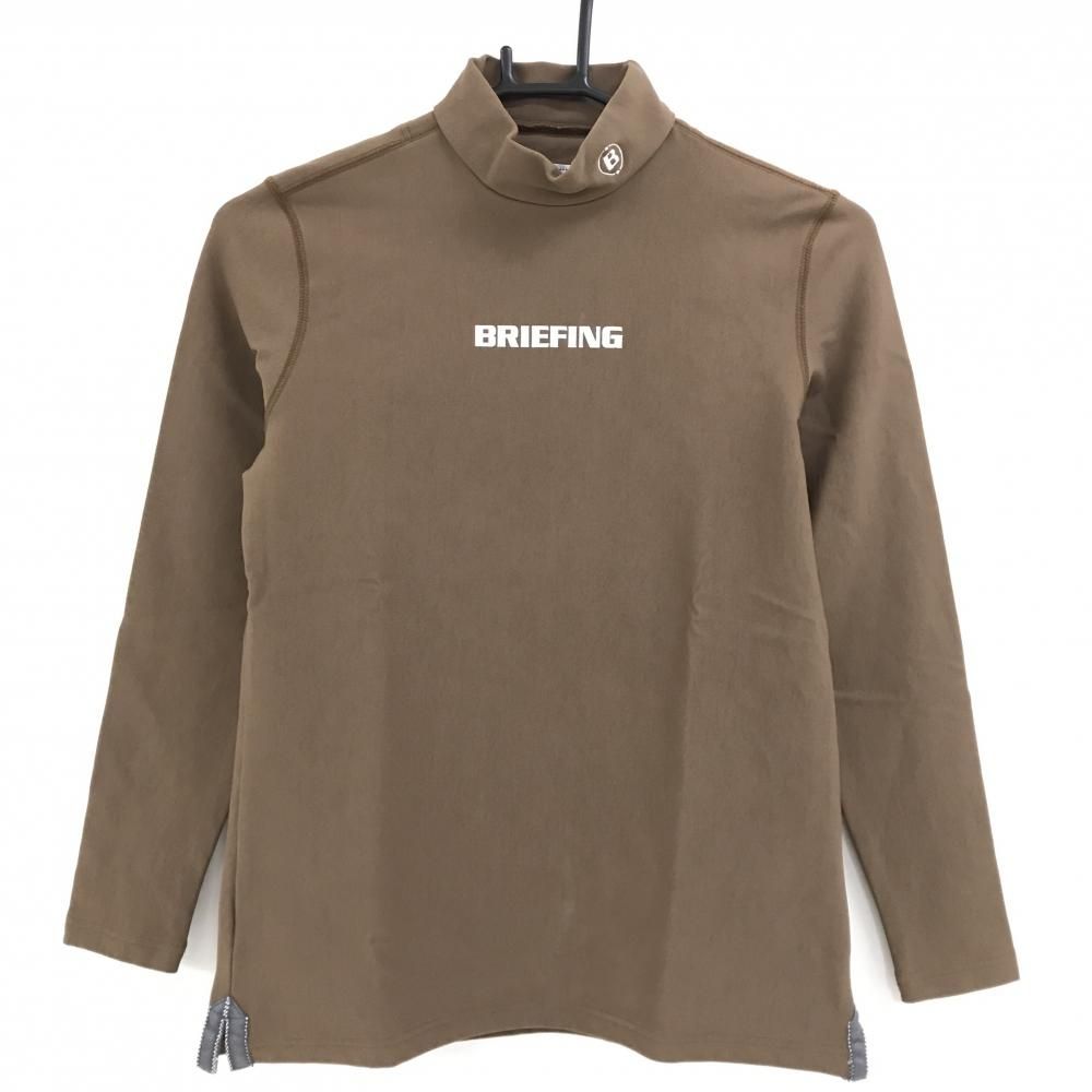 超美品】ブリーフィング 長袖ハイネックシャツ ブラウン 裏起毛 後ろ