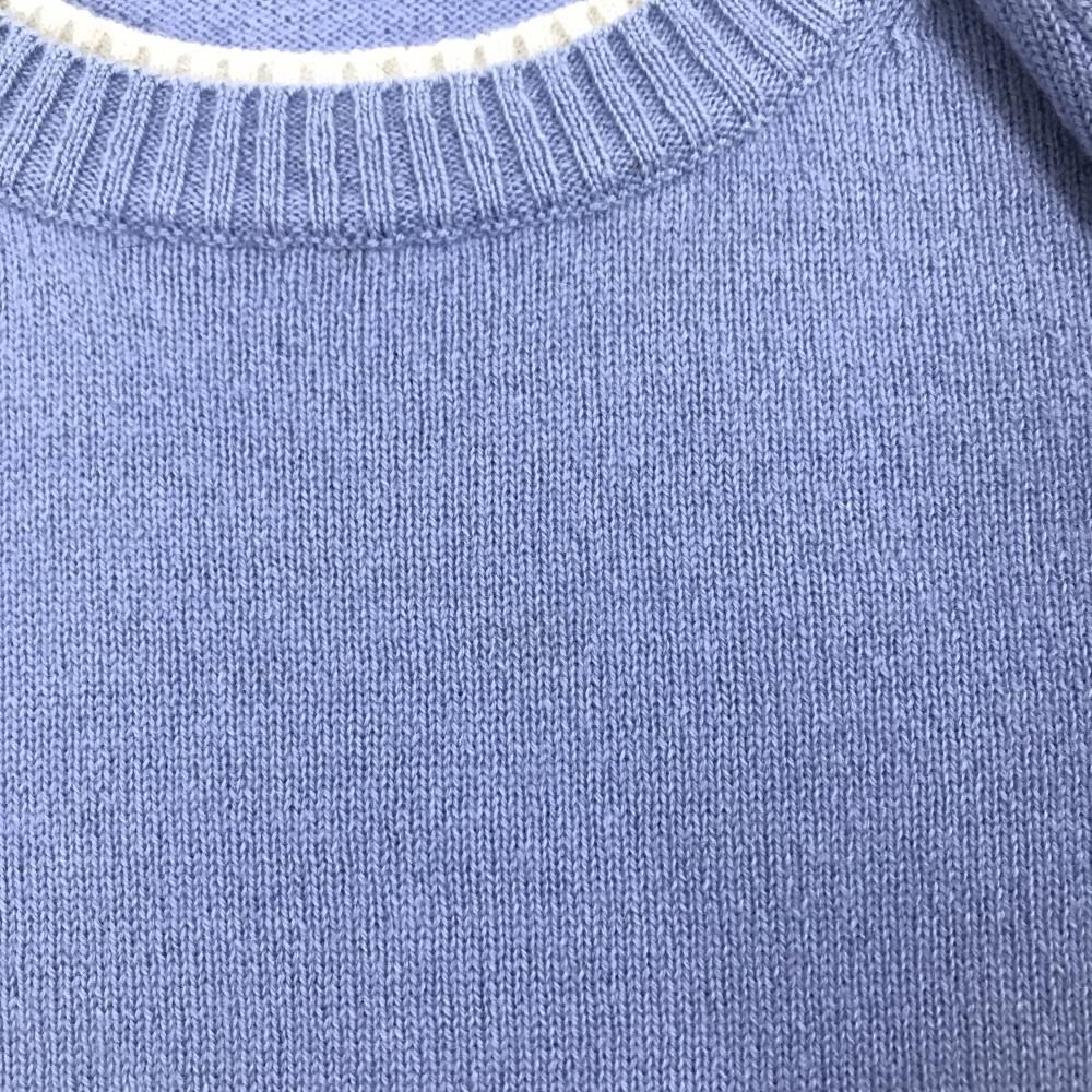 美品】ランバンスポール セーター ライトブルー×白 カシミヤ100