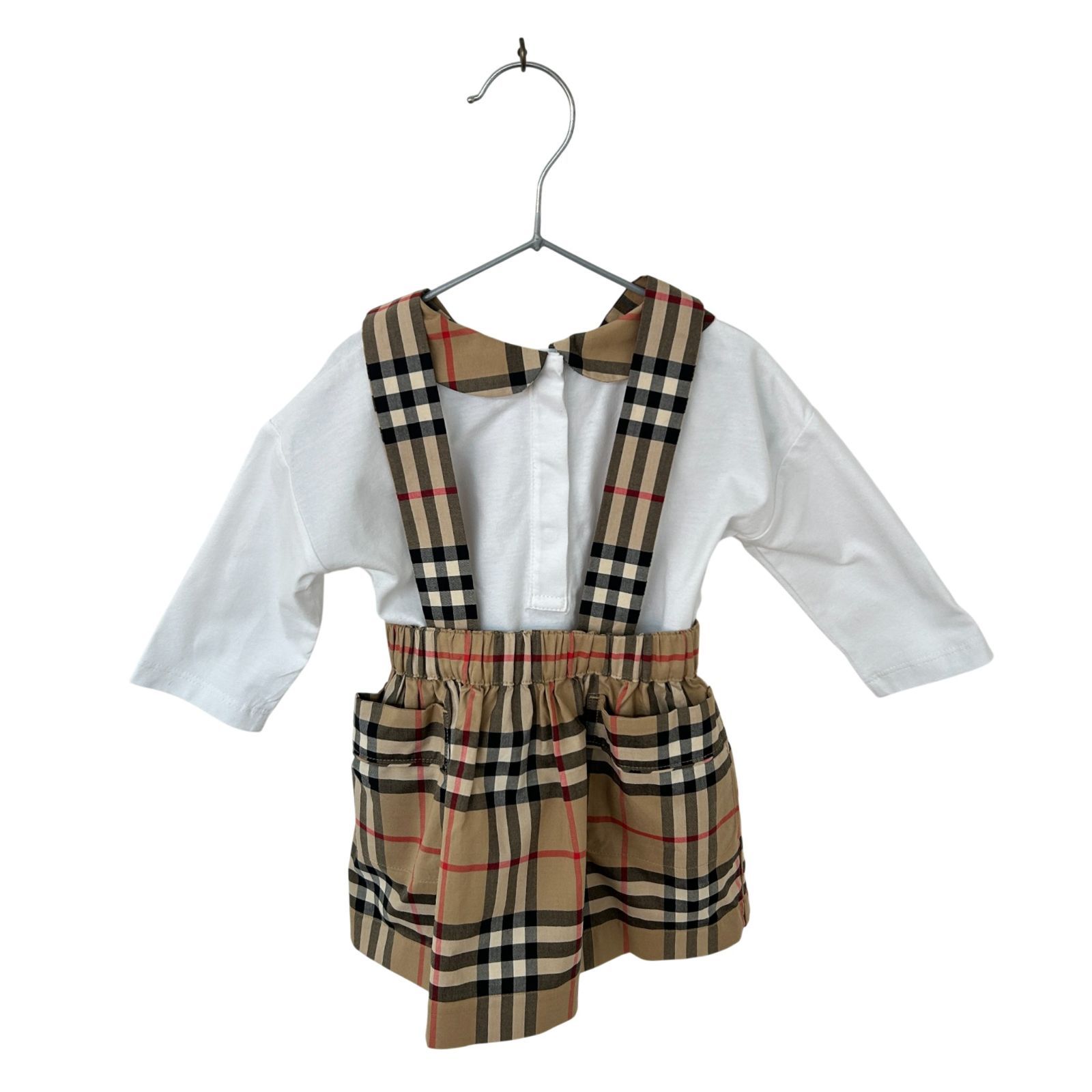 ☆美品 BURBERRY バーバリー ホワイト(襟ノバチェック柄) 茶系(ノバ