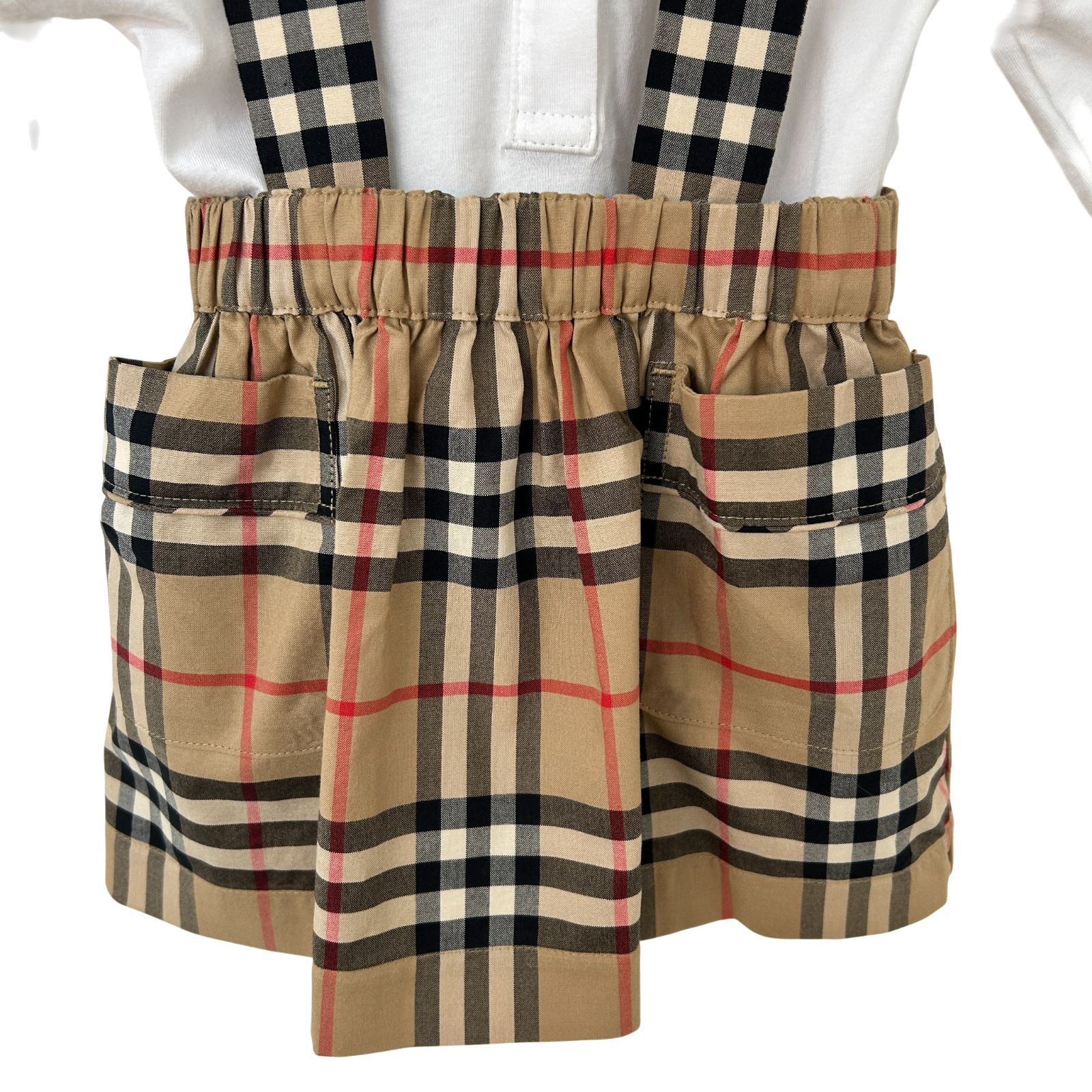 ☆美品 BURBERRY バーバリー ホワイト(襟ノバチェック柄) 茶系(ノバ