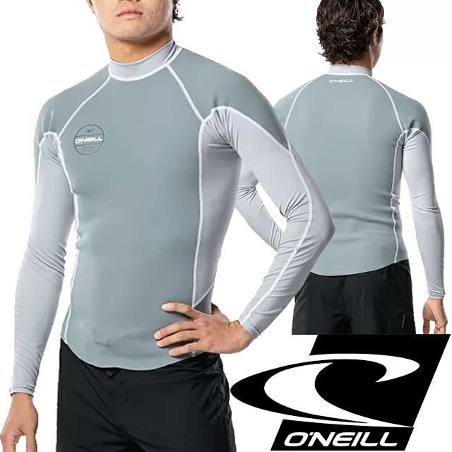 O'NEILL WSS-909A5 O’ZONE LSトップ 1mm サーフィン オニール オゾン 長袖 タッパー １ミリ ロングスリーブ UV ウエットスーツ マリンスポーツ SUP ラッシュガード カラー：シルバーグレー