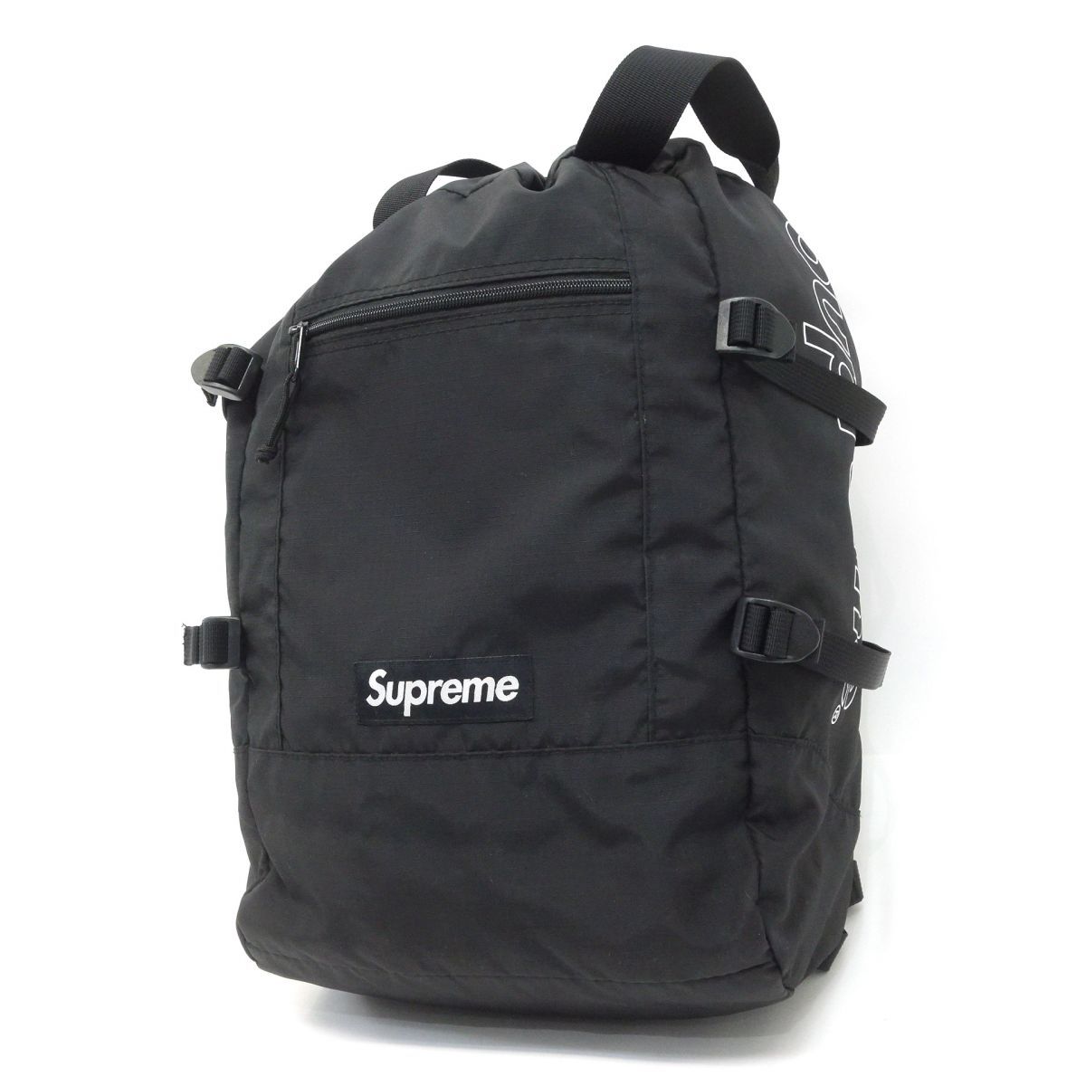 Supreme ブラック バックパック 17SS☆Supreme Backpack Box Logo 