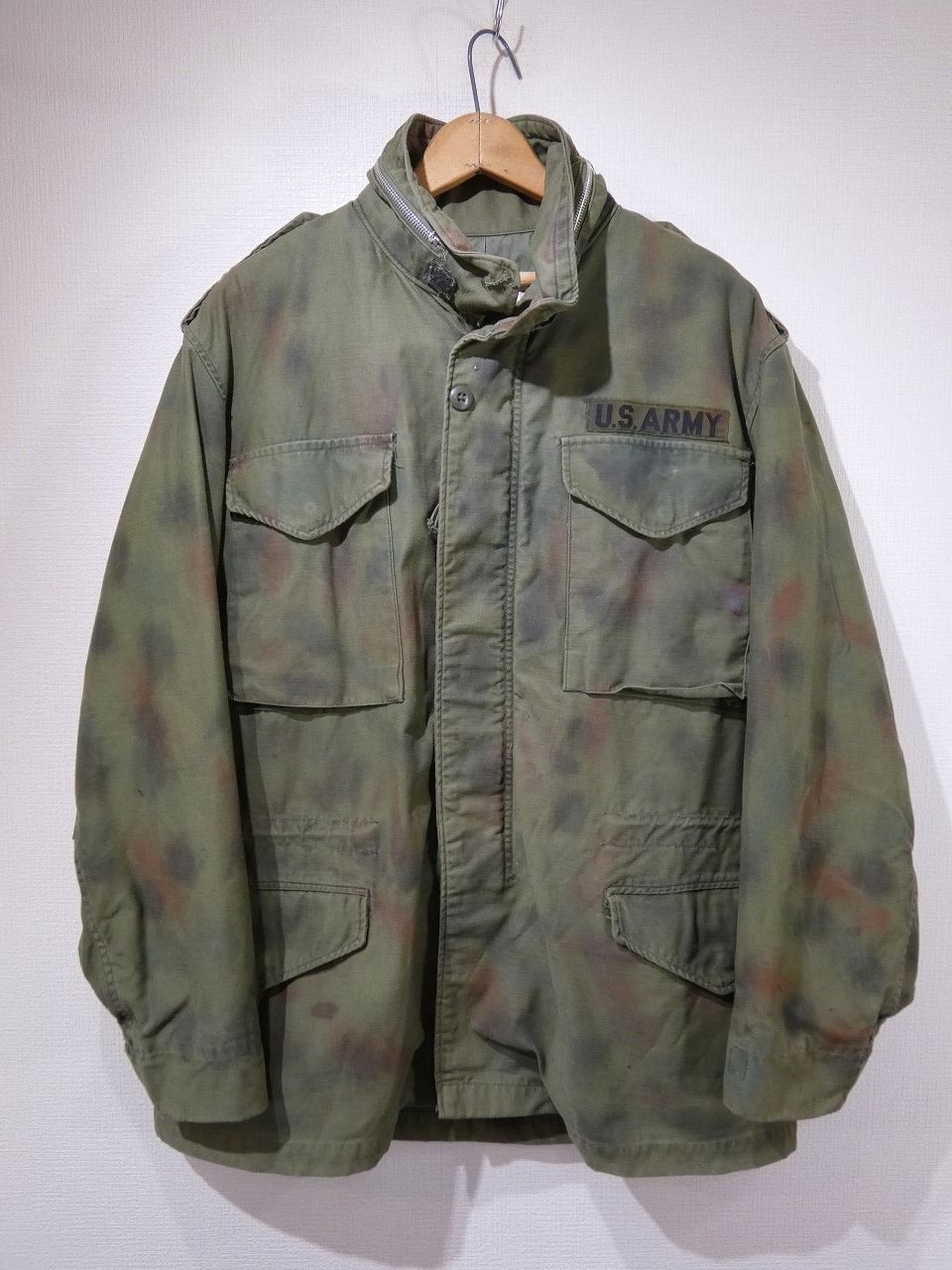 ダックハンター迷彩 60s70s US ARMY M-65 ミリタリージャケット スペシャル 70s ビンテージ US ARMY ハンドペイント カモ M-65