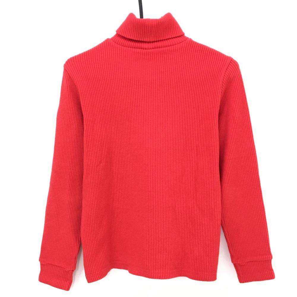 美品】アンパスィ タートルネックセーター レッド リブ編み ワッペン