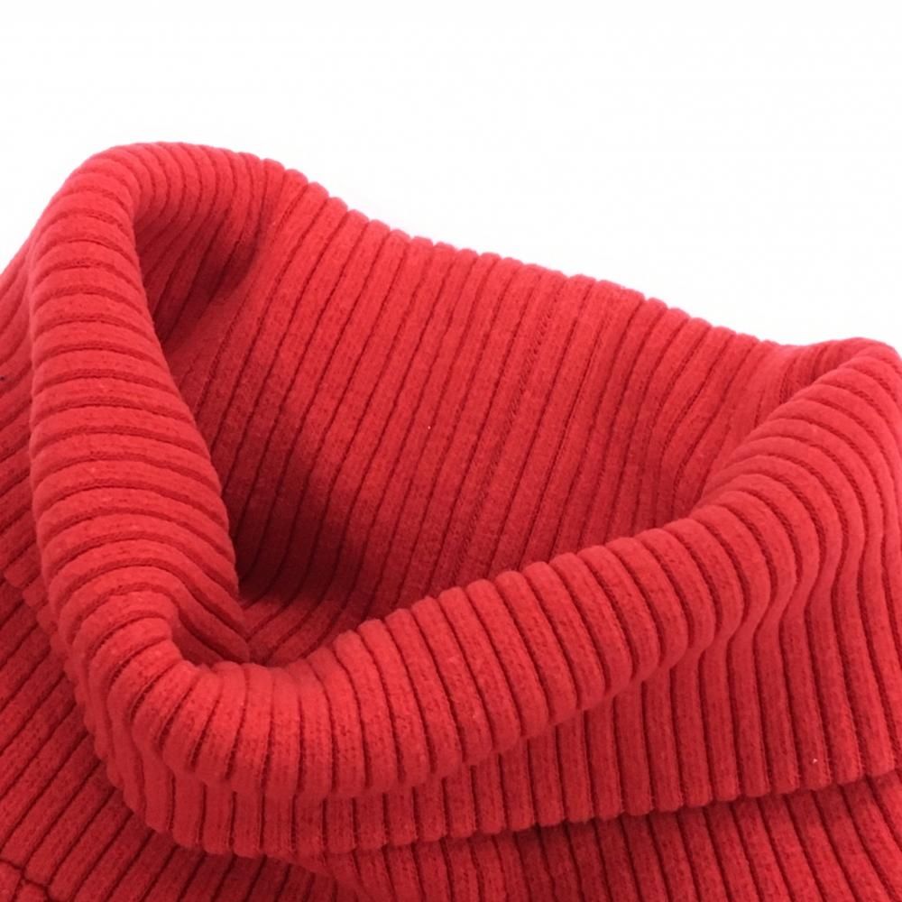 美品】アンパスィ タートルネックセーター レッド リブ編み ワッペン