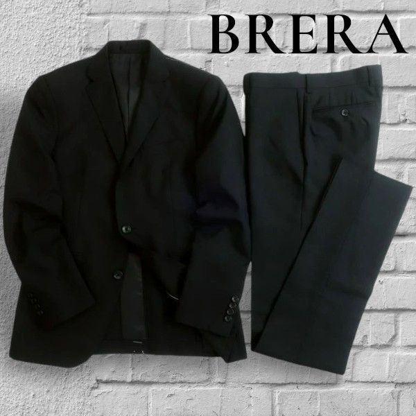 BRERA ブレラ 大賀 ウール混 2B ノータック シングルスーツ ジャケット