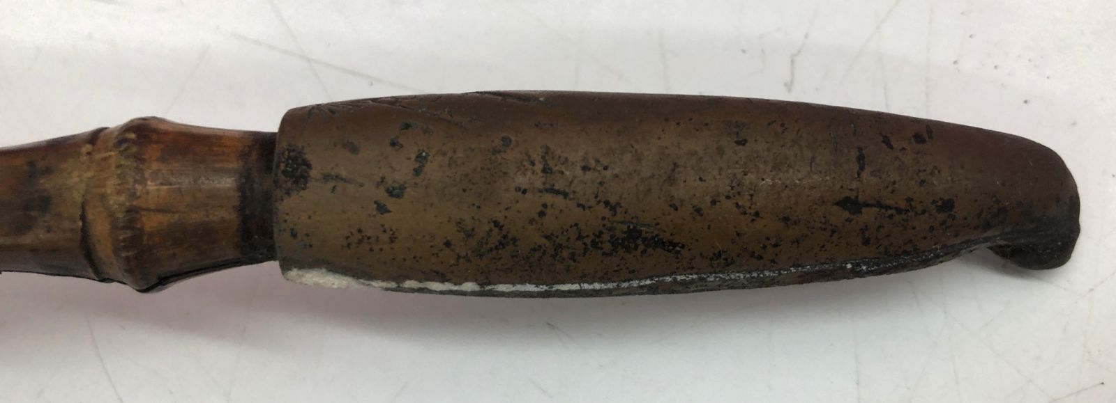 現状品 レトロ キセル 竹製 銅製 彫刻 大型キセル 喫煙具 喧嘩煙管 阿