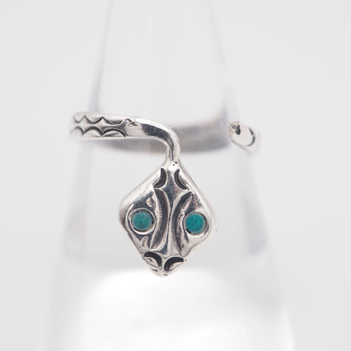 L318 ターコイズ風 MEXICO刻印 リング 蛇 ヘビ スネーク デザイン