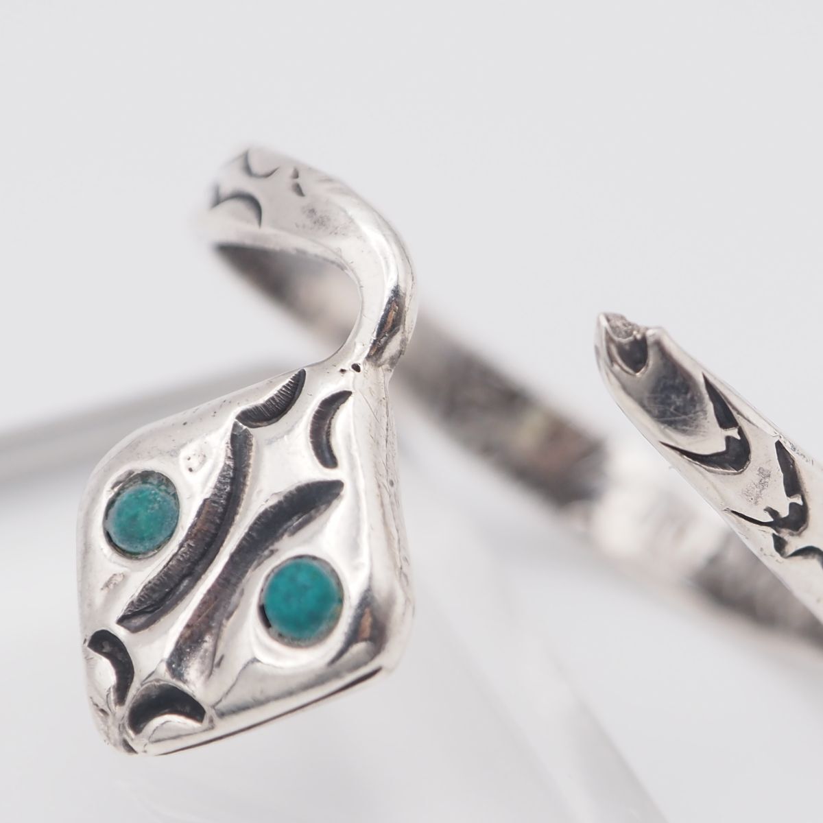 L318 ターコイズ風 MEXICO刻印 リング 蛇 ヘビ スネーク デザイン