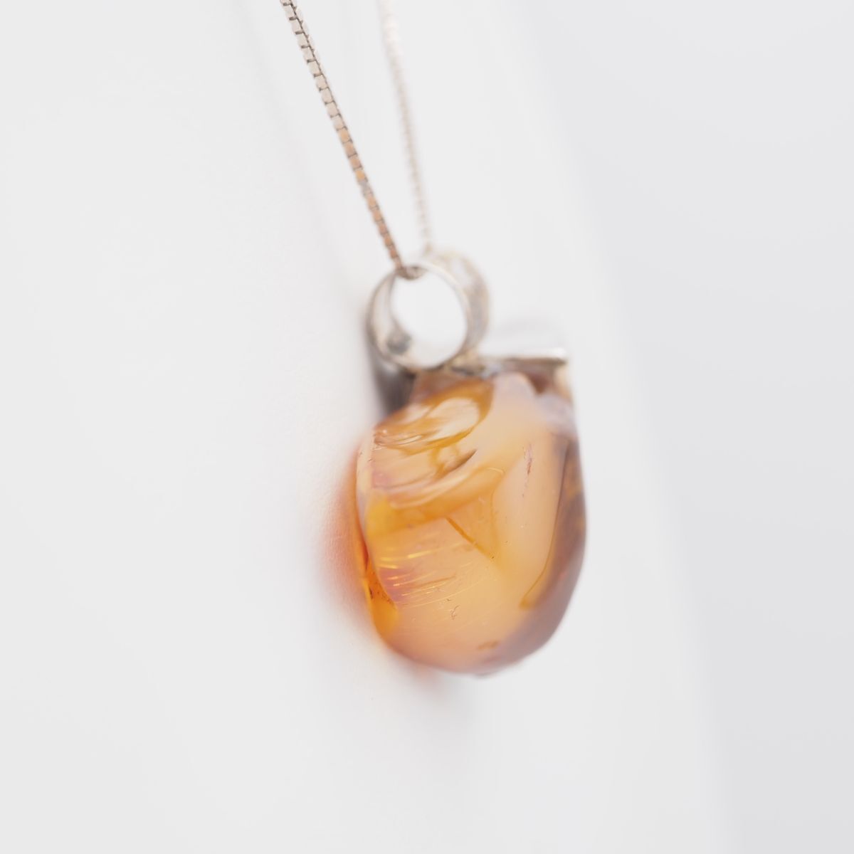 L279 琥珀 コハク アンバー ペンダント トップ シルバー デザイン