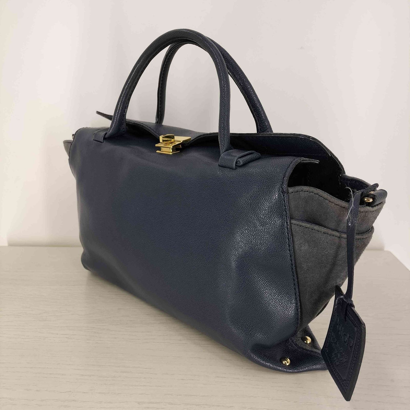 ポティオール potior スエード切替 2way レザーショルダーバッグ 