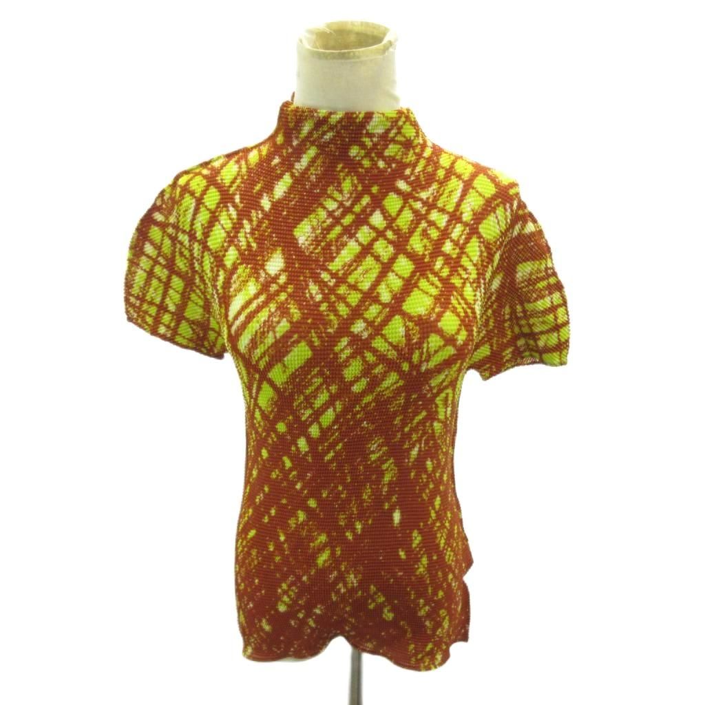ミーイッセイミヤケ me ISSEY MIYAKE 美品 カットソー 総柄 プリーツ