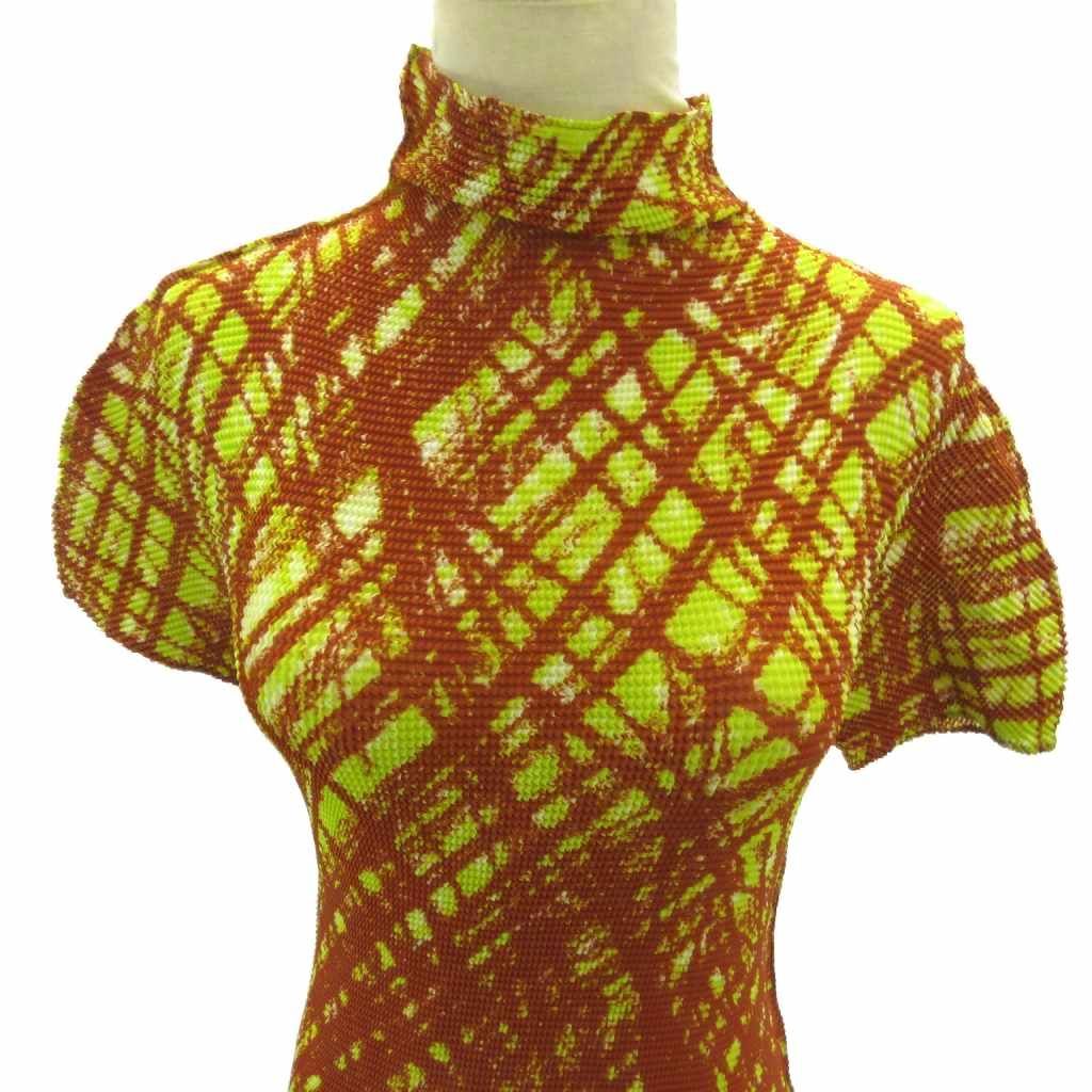 ミーイッセイミヤケ me ISSEY MIYAKE 美品 カットソー 総柄 プリーツ