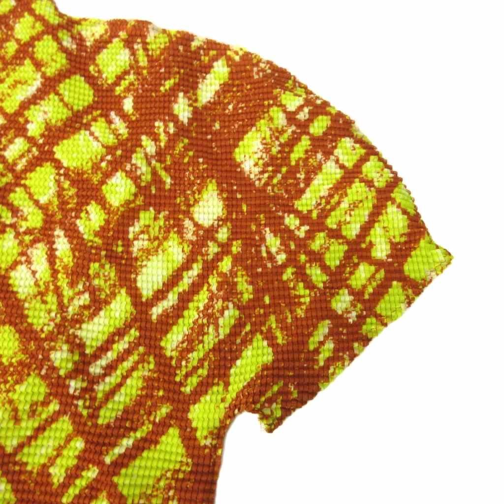 ミーイッセイミヤケ me ISSEY MIYAKE 美品 カットソー 総柄 プリーツ