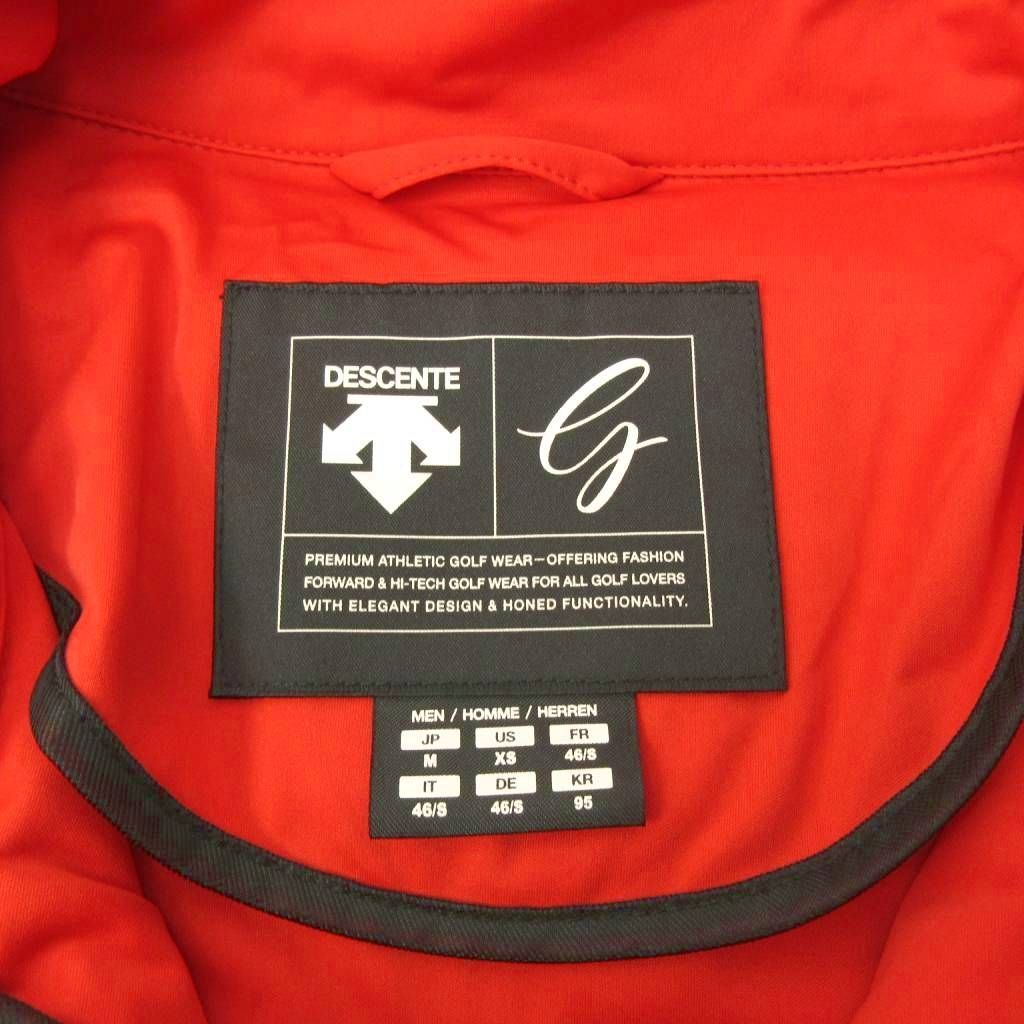 DESCENTE GOLF デサントゴルフ 中綿 ジャケット ロゴ レッド系 O デサント DESCENTE ゴルフ 美品 ニットパディング 中わたジャケット