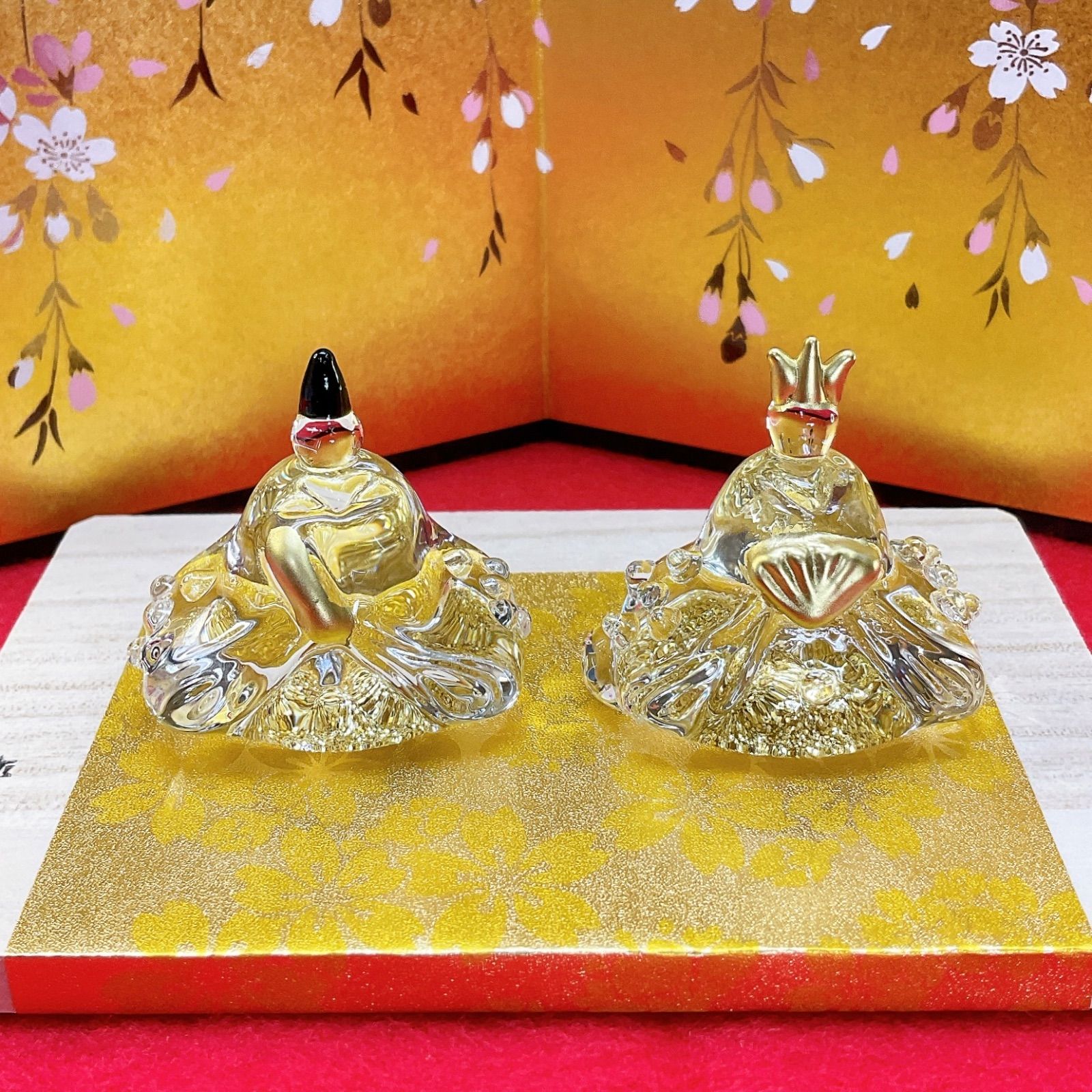 ガラス製　雛飾り【色彩硝子雛】親王雛　手作り　ミニチュア　マイ雛　日本製　新品 雛飾り【金彩硝子雛飾り】クリスタル雛人形 座り雛 ひな祭り 親王飾り3