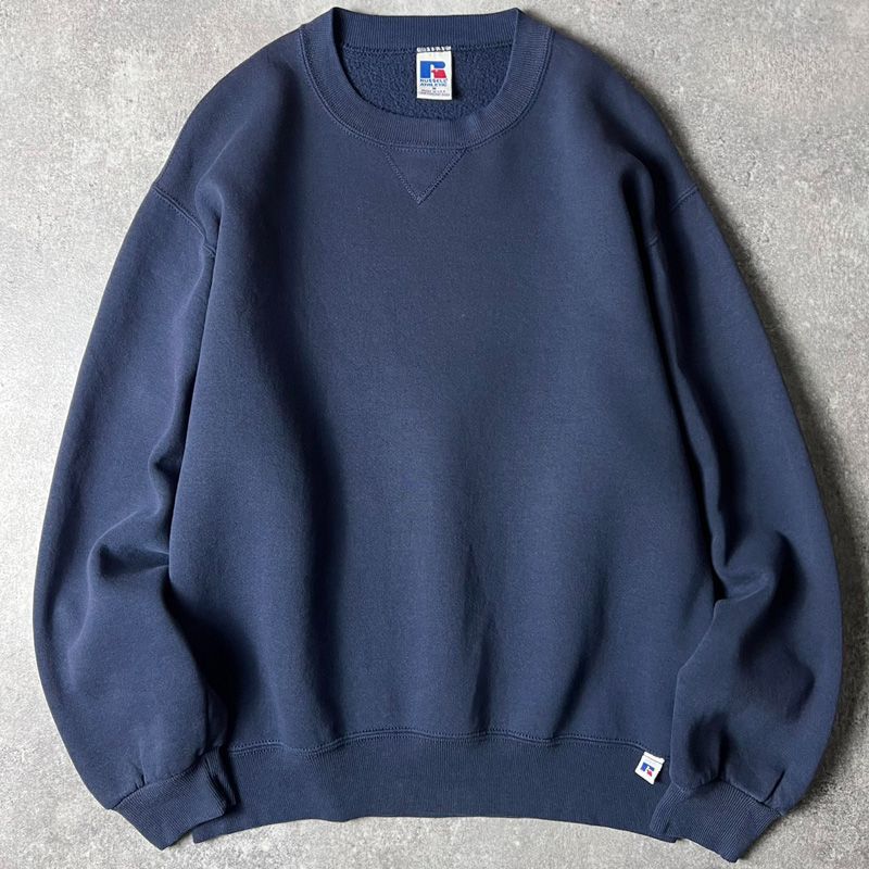 雰囲気系 90s USA製 RUSSELL 無地 前V スウェット トレーナー M / 90 