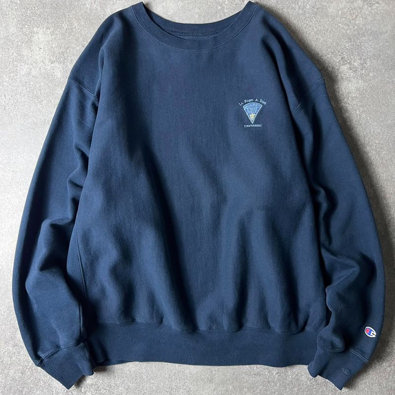 00s Champion 企業 ロゴ 刺繍 プレミアム リバースウィーブ スウェット
