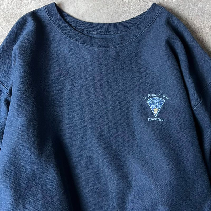 00s Champion 企業 ロゴ 刺繍 プレミアム リバースウィーブ スウェット