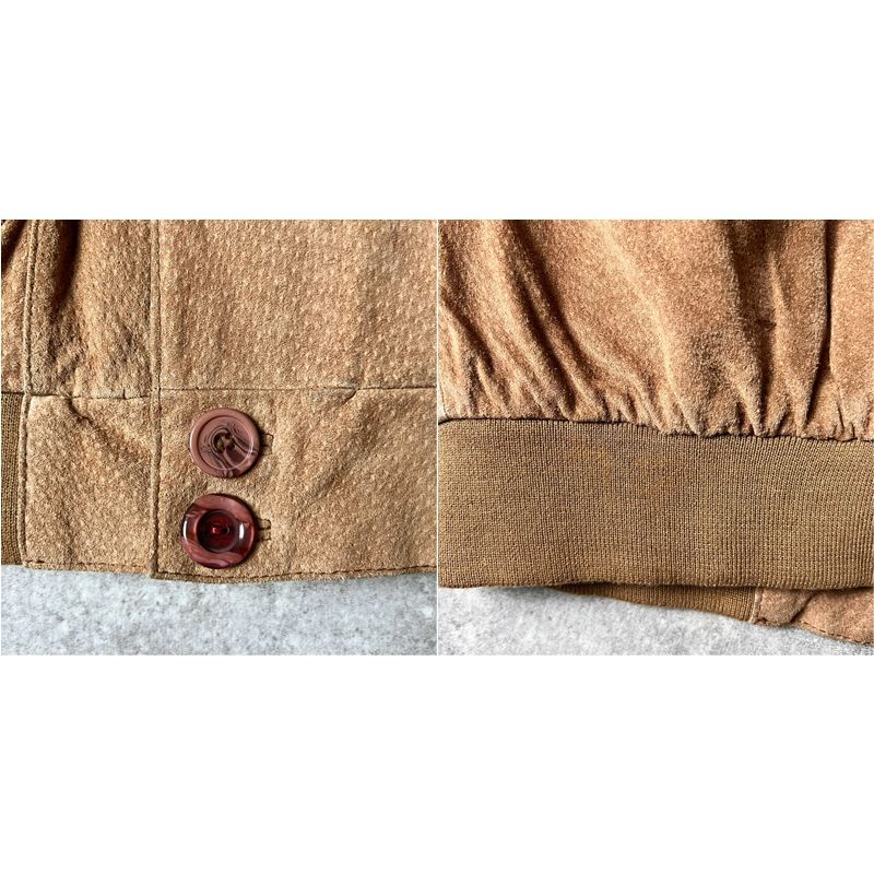 90s BARNEYS A-1 フライト タイプ 本革 ピッグスキン スエード レザー