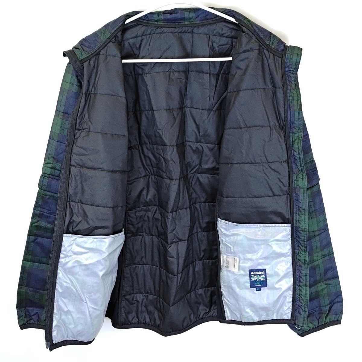 アドミラル ADMIRAL ゴルフ 2WAY キルトジャケット チェック XL