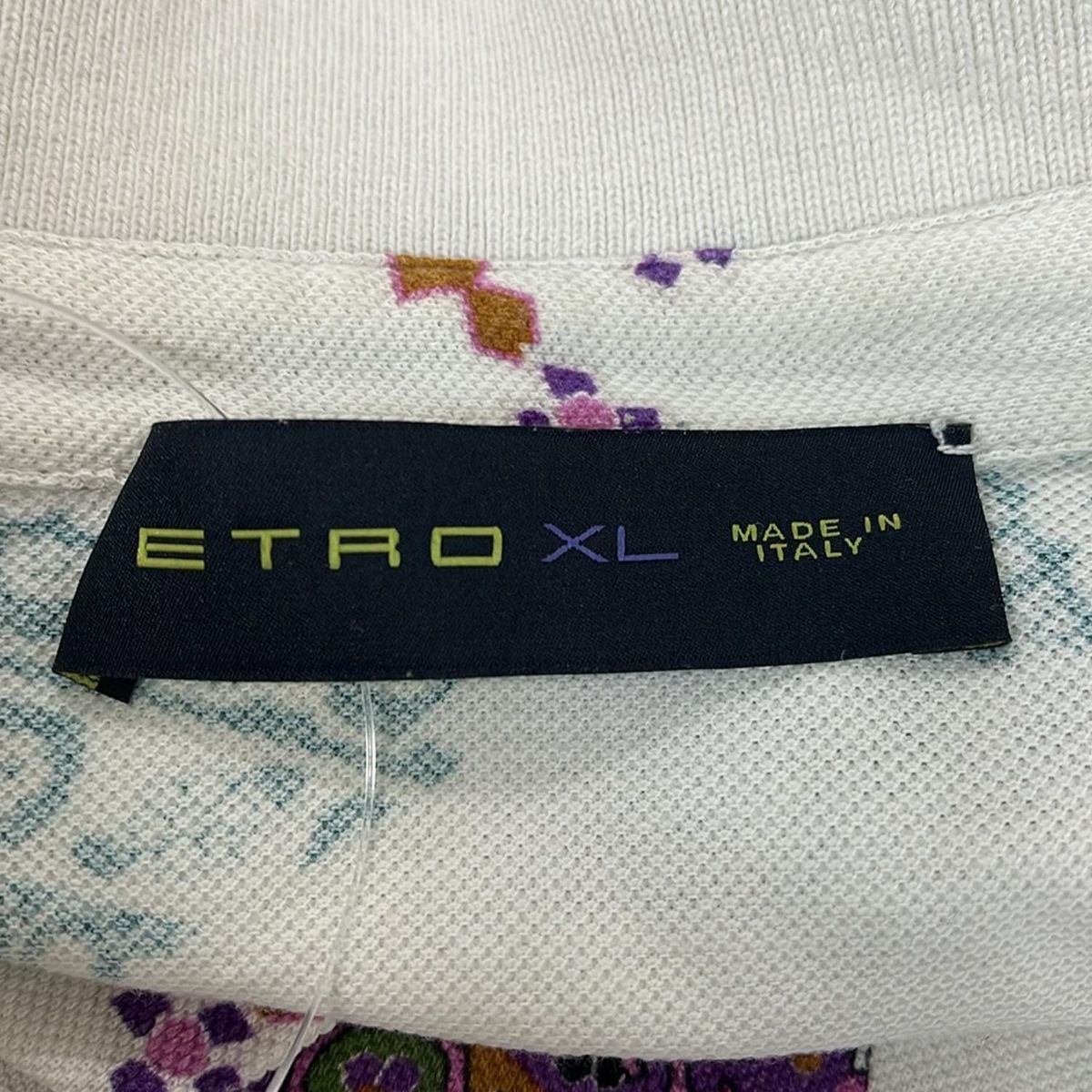ETRO(エトロ) 半袖ポロシャツ サイズXL メンズ美品 - 白×パープル