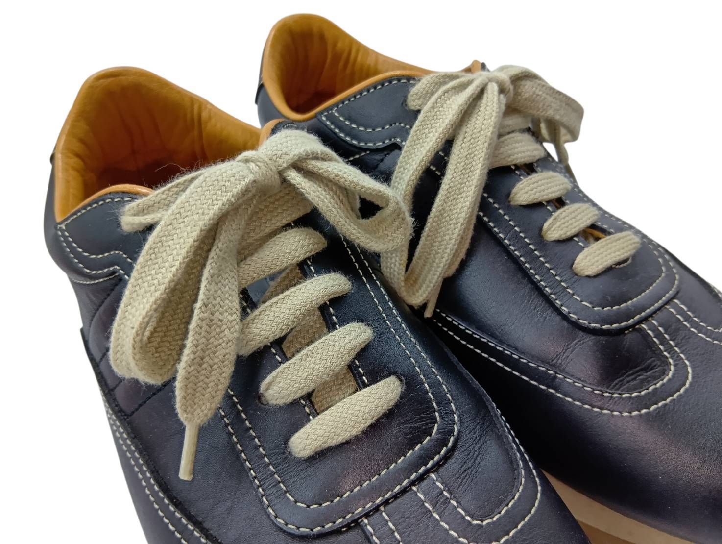 HERMES エルメス Hロゴ クイックレザースニーカー サイズ：39 1/2