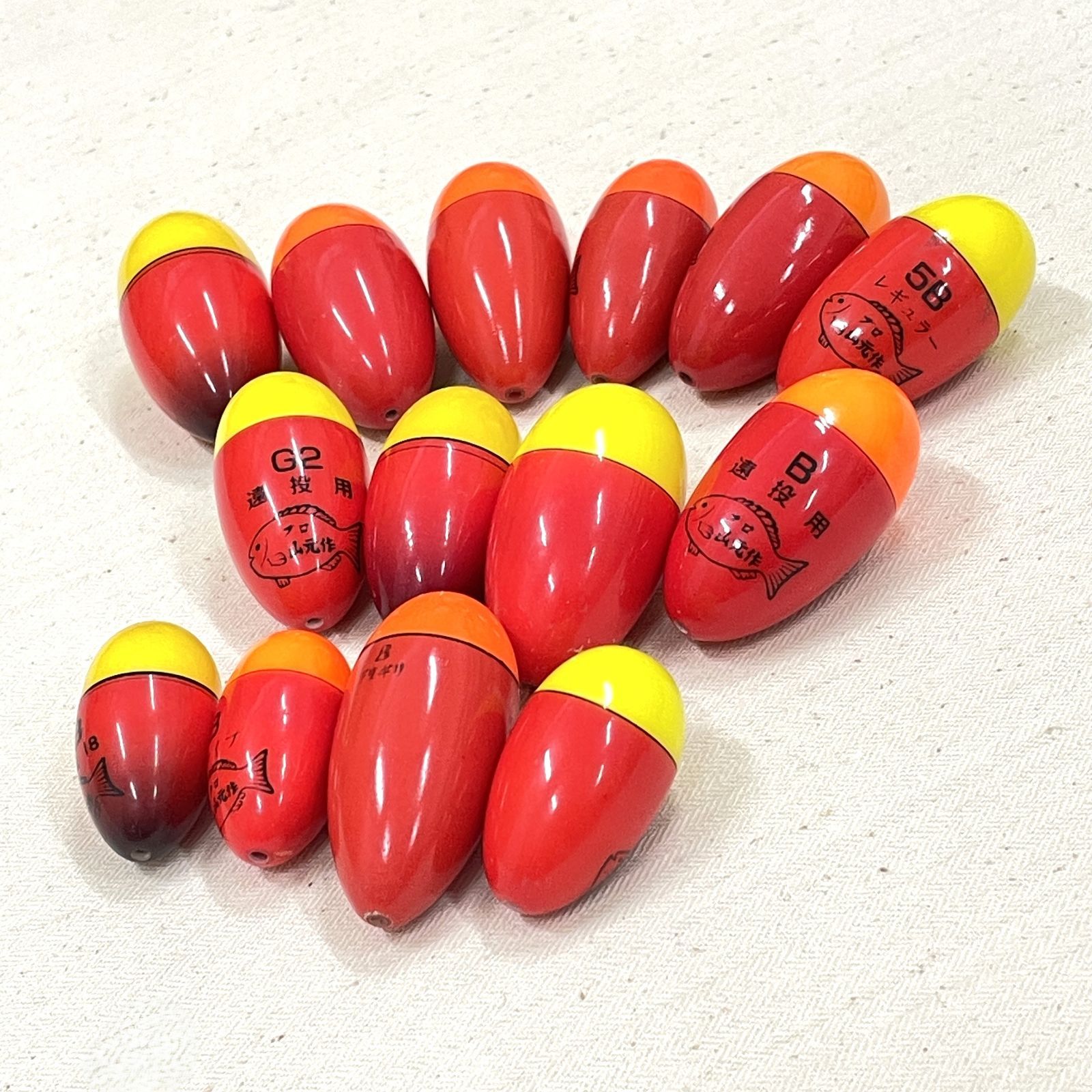  磯釣り グレ プロ山元作 ウキ 14点セット ウキ 釣り仕掛け 仕掛け用品