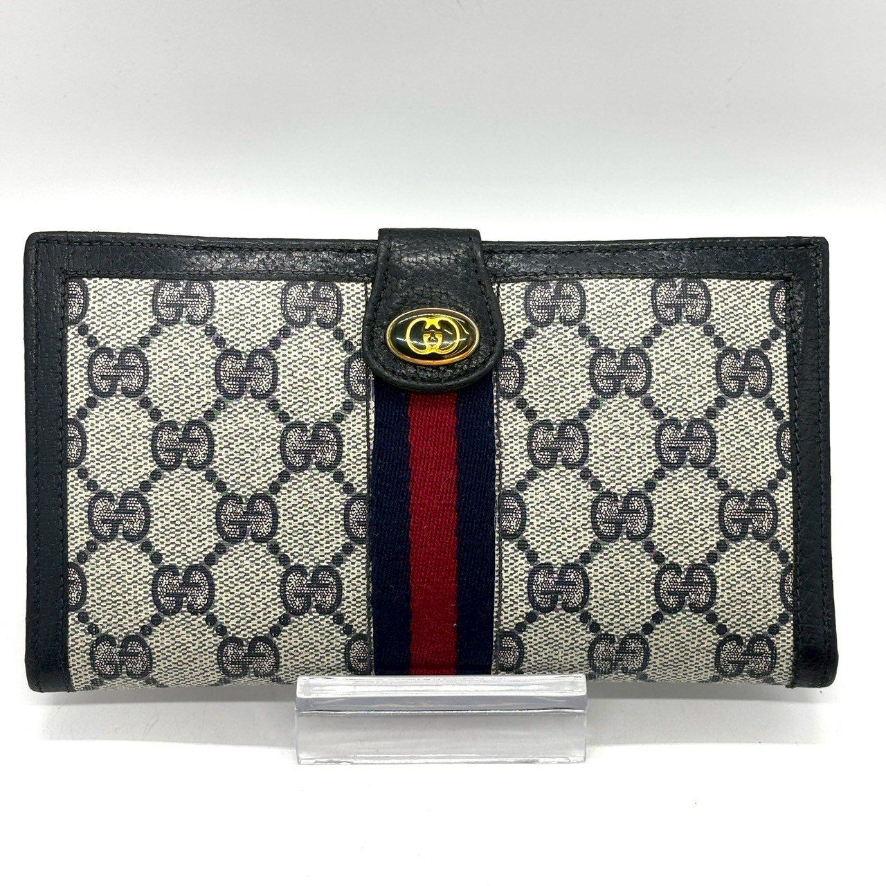 大人の信頼配色】 GUCCI 長財布 GGスプリーム シェリーライン インター