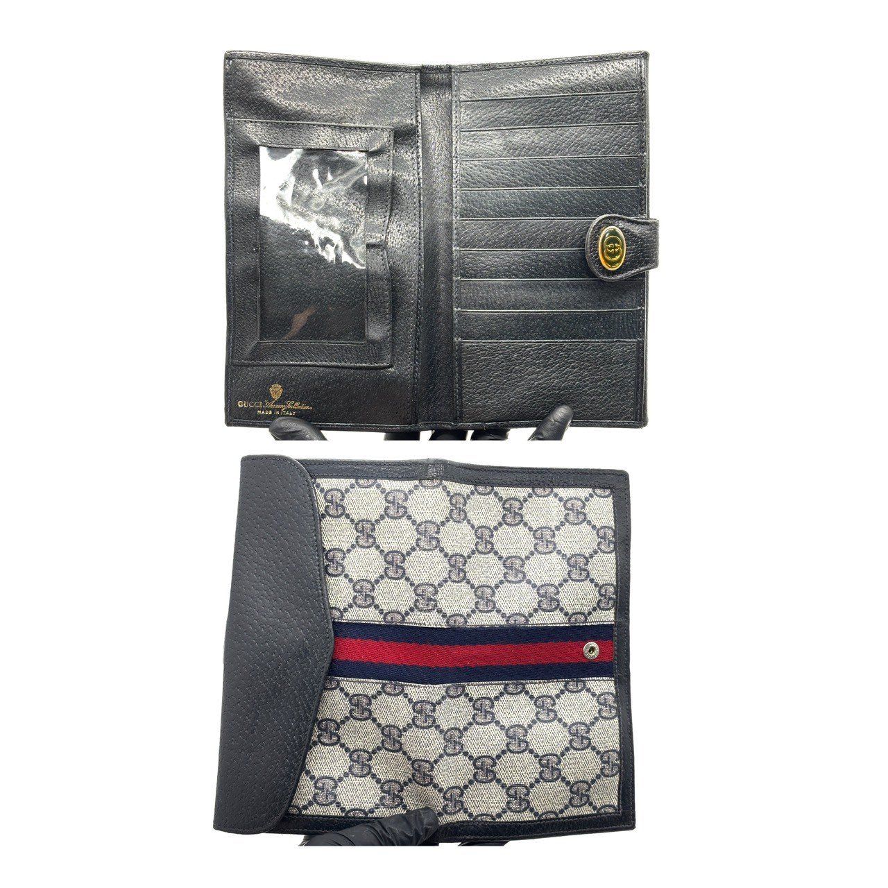 大人の信頼配色】 GUCCI 長財布 GGスプリーム シェリーライン インター