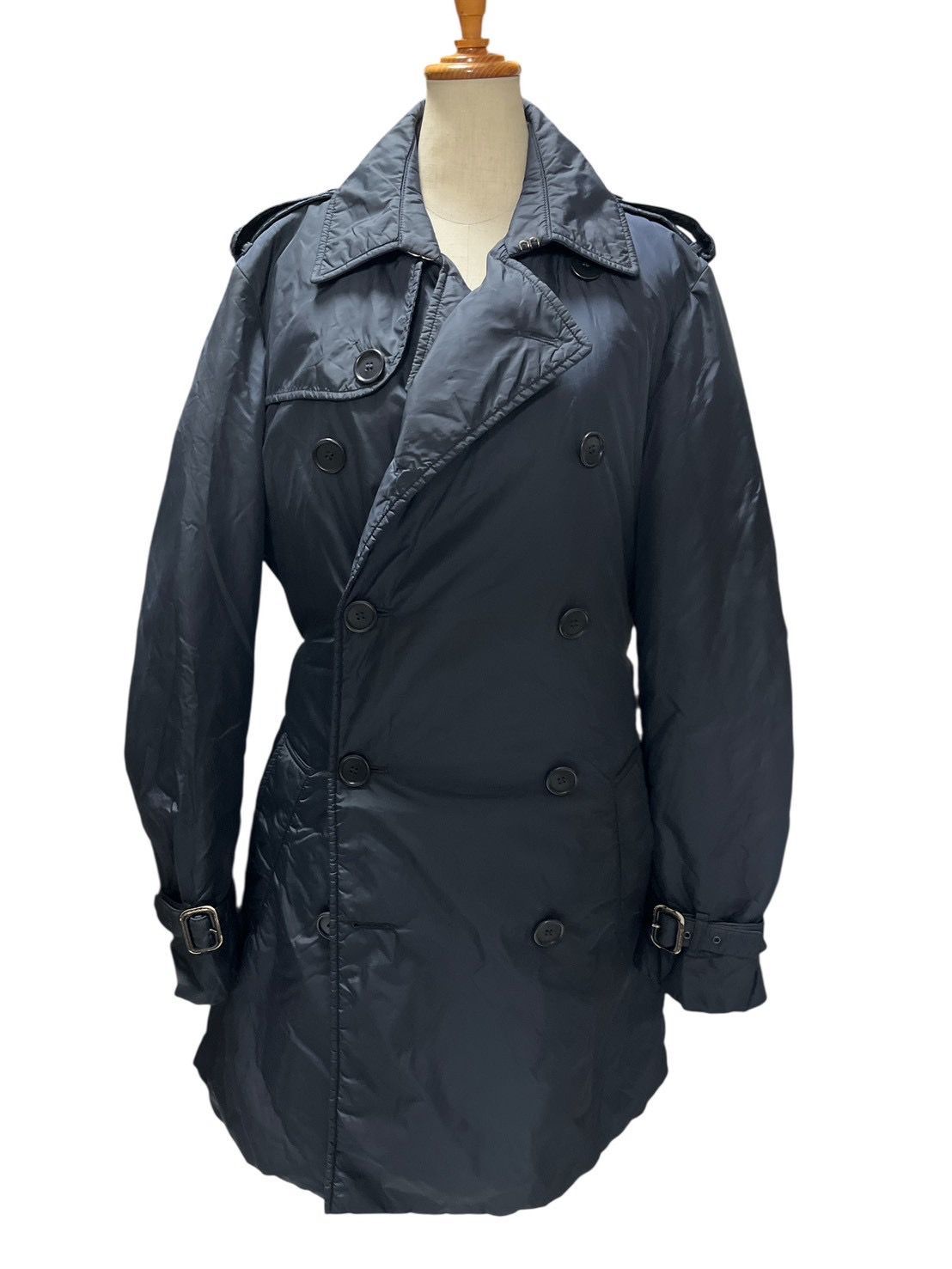 良品】アスペジ ASPESI 中綿トレンチコート ネイビー XS Thermore