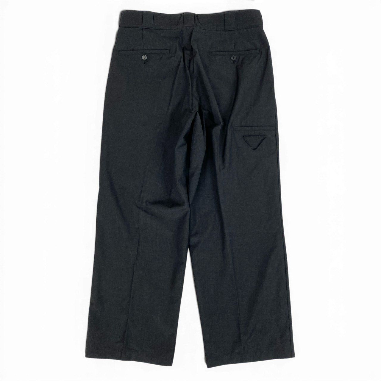 67b3 PRADA プラダ ウールスラックス ボトムパンツ 三角ロゴ 46サイズ