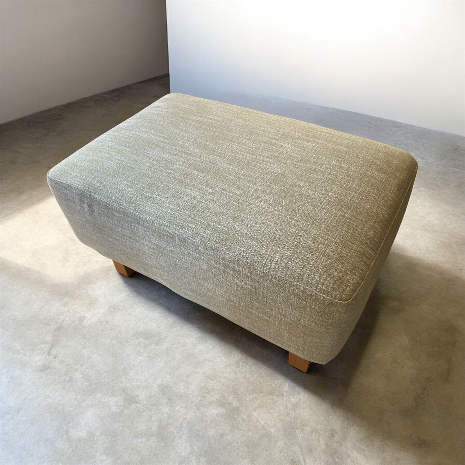 □美品 ACTUS アクタス スツール オットマン ファブリック グリーン