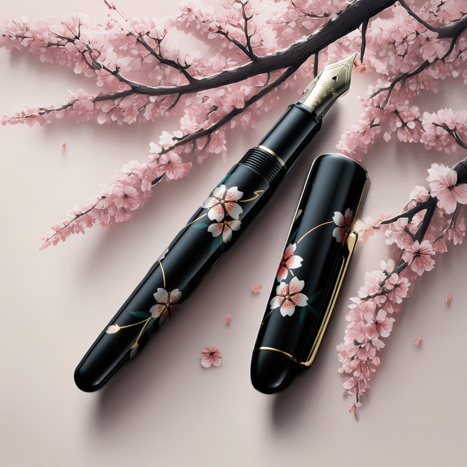 新品未使用 プラチナ万年筆 #3776 センチュリー 加賀平蒔絵 『桜』 #40