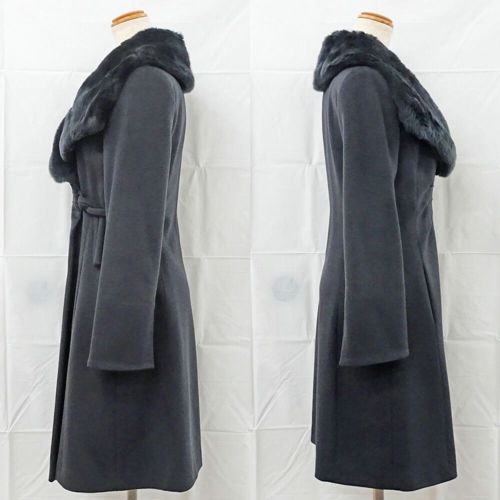 栄】アルマーニコレツィオーニ ロングコート 38 FML47T ブラック