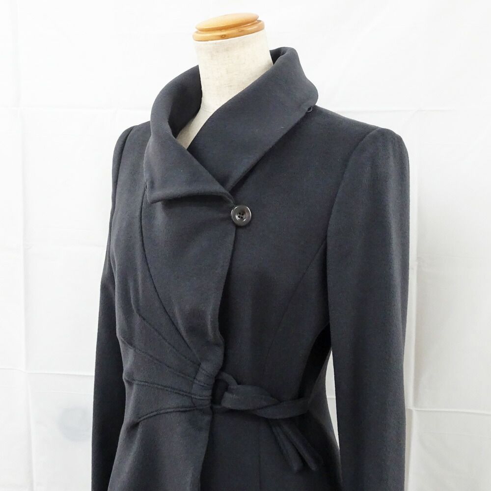 栄】アルマーニコレツィオーニ ロングコート 38 FML47T ブラック