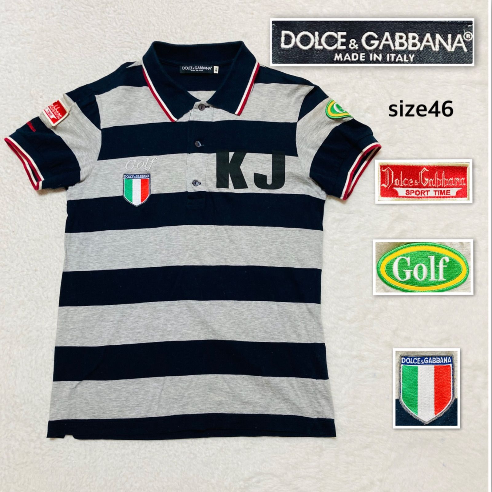 □美品□DOLCE＆GABBANA ドルチェアンドガッバーナ 半袖ポロシャツ