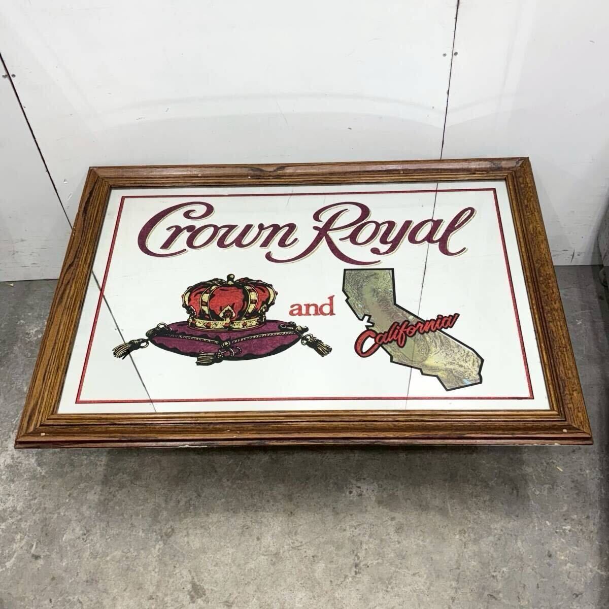 ヴィンテージパブミラー Crown US雑貨 壁掛け鏡 アメリカン 