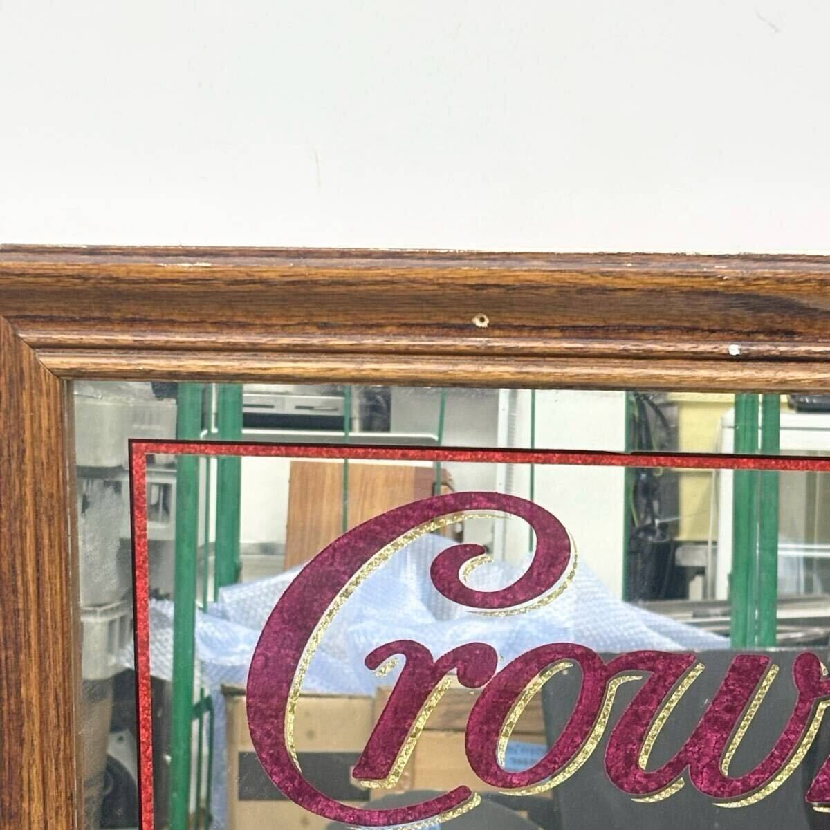 ヴィンテージパブミラー Crown US雑貨 壁掛け鏡 アメリカン 