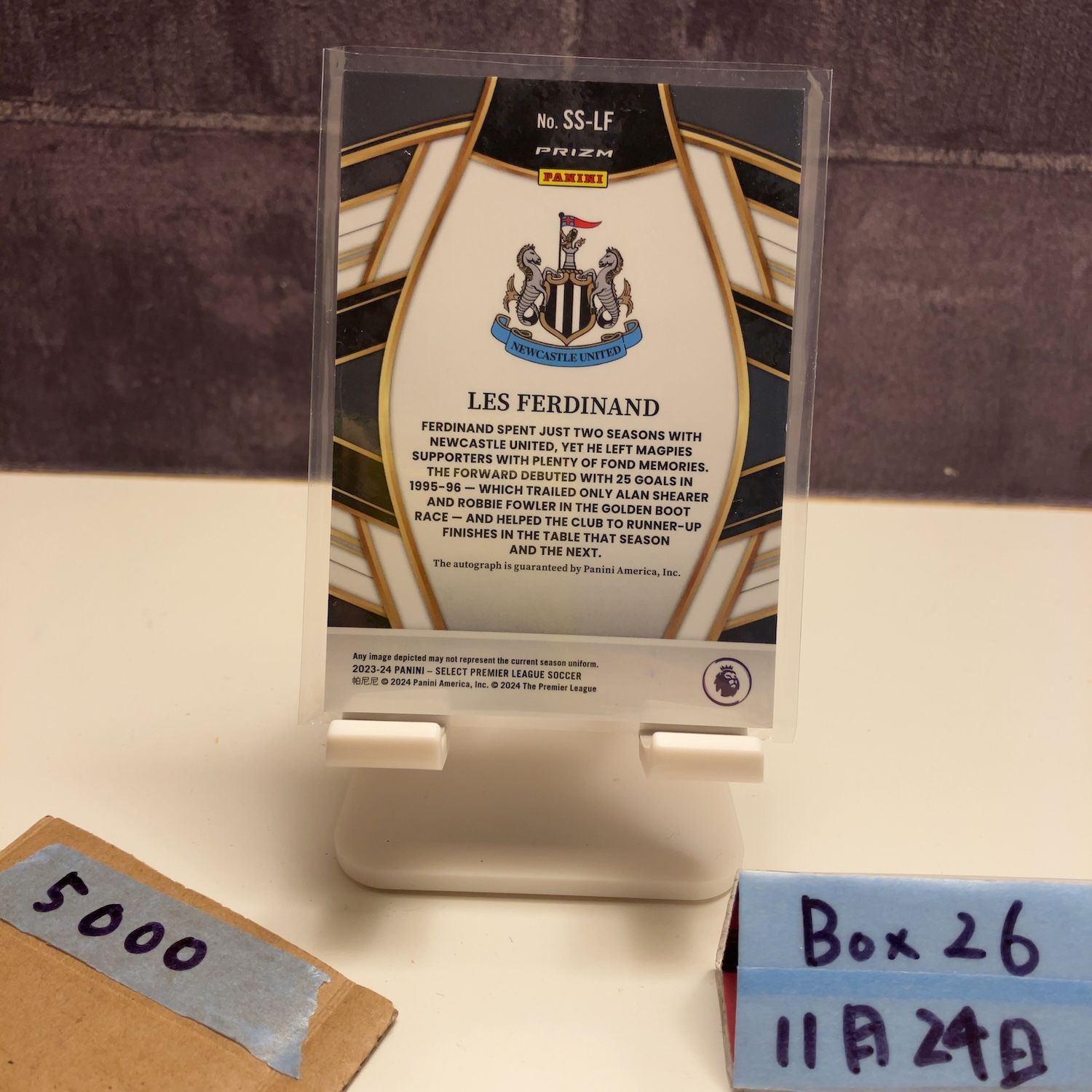 2023-24 Panini Select Premier League Les Ferdinand 直筆サイン