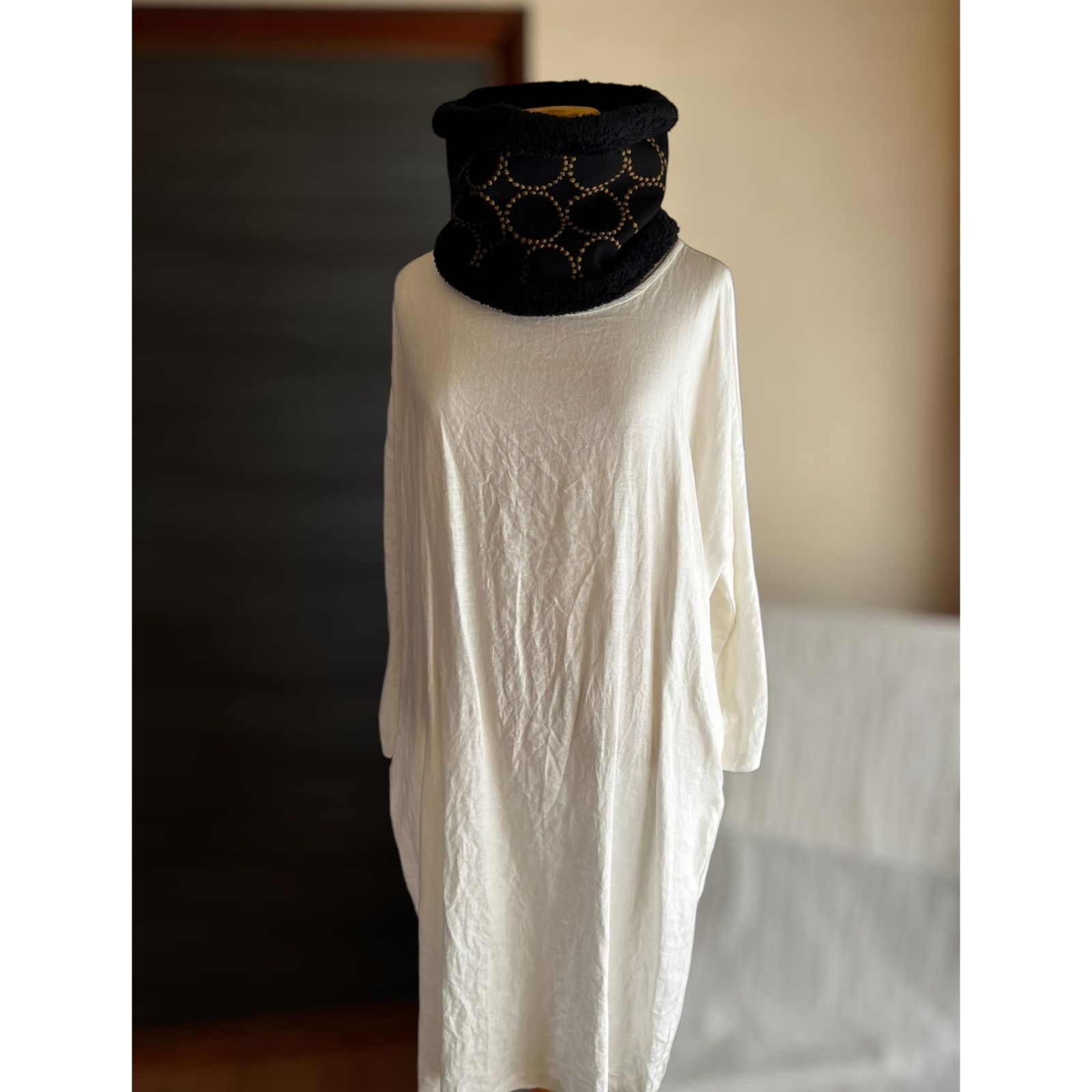 贅沢♪ ボア ネックウォーマー＊dop tambourine ＊ミナペルホネン生地