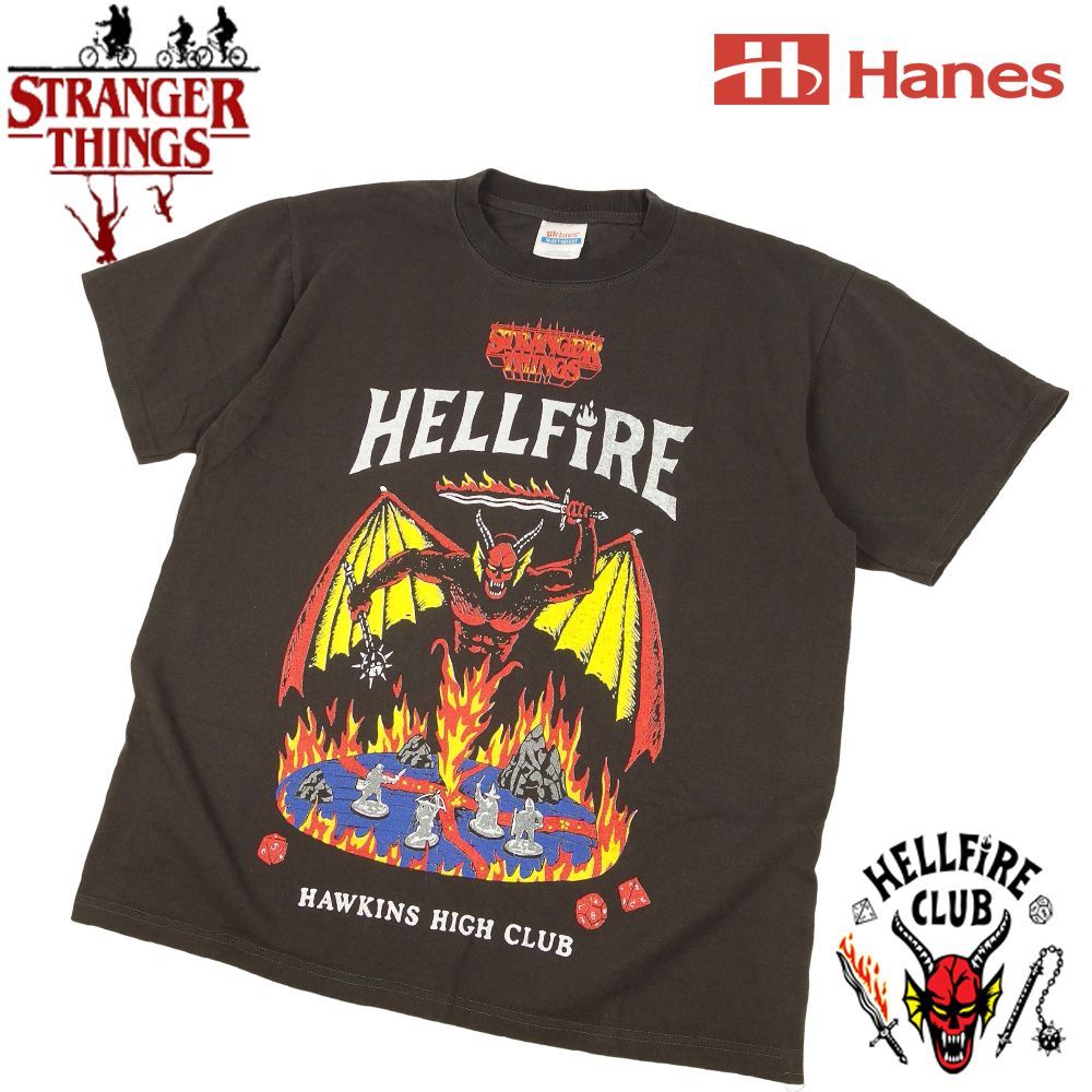 380 STRANGER THINGS ストレンジャーシングス Tシャツ チャコール L