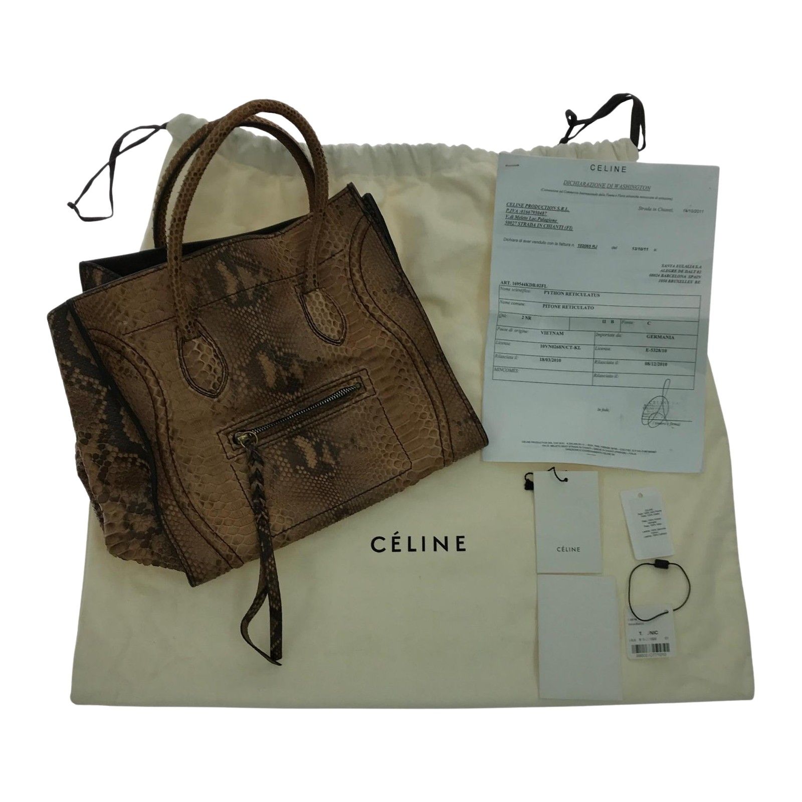 ▽▽CELINE セリーヌ ハンドバッグ ラゲージ ファントム パイソン 
