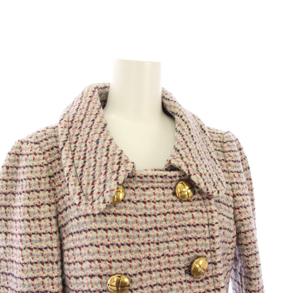 ミュウミュウ miumiu ツイードコート ダブルブレスト ミドル丈 38