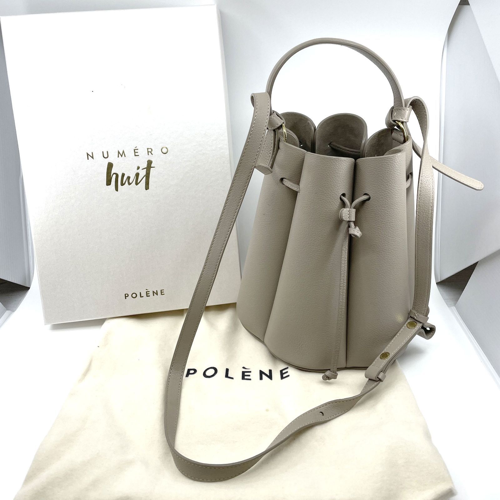 POLENE ポレーヌ Numéro Huit カヌレ バケツ 2way ショルダーバッグ