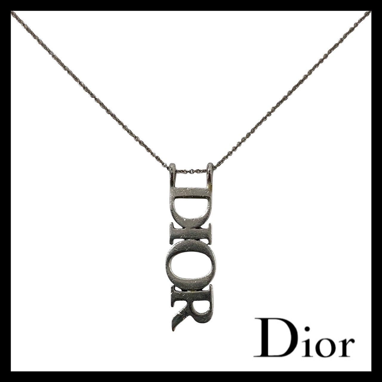 Dior】ロゴ ネックレス シルバーカラー ヴィンテージ ペンダント