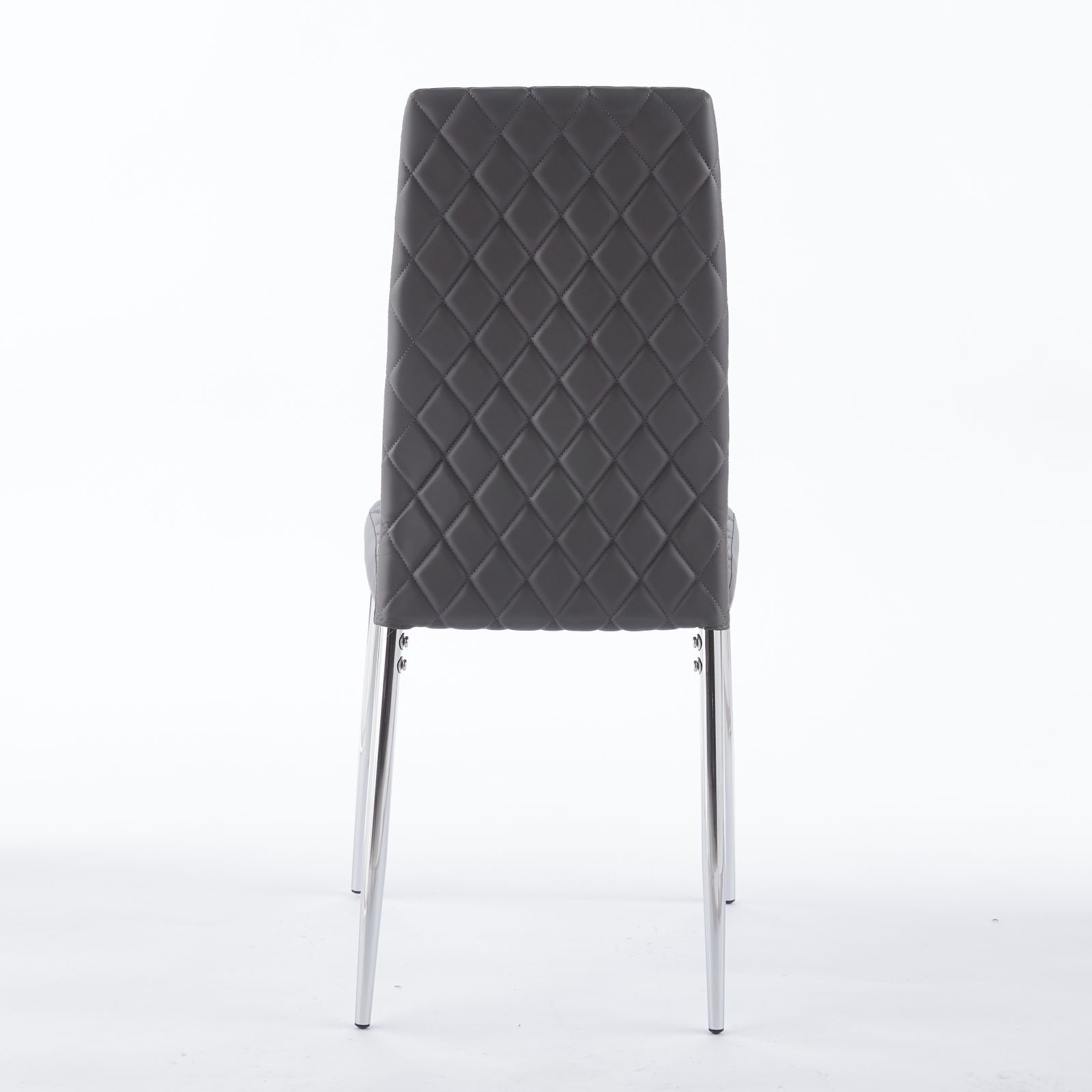 ダイニングチェア 4脚セット レザー メッキ脚 椅子 イス 食卓椅子 菱形