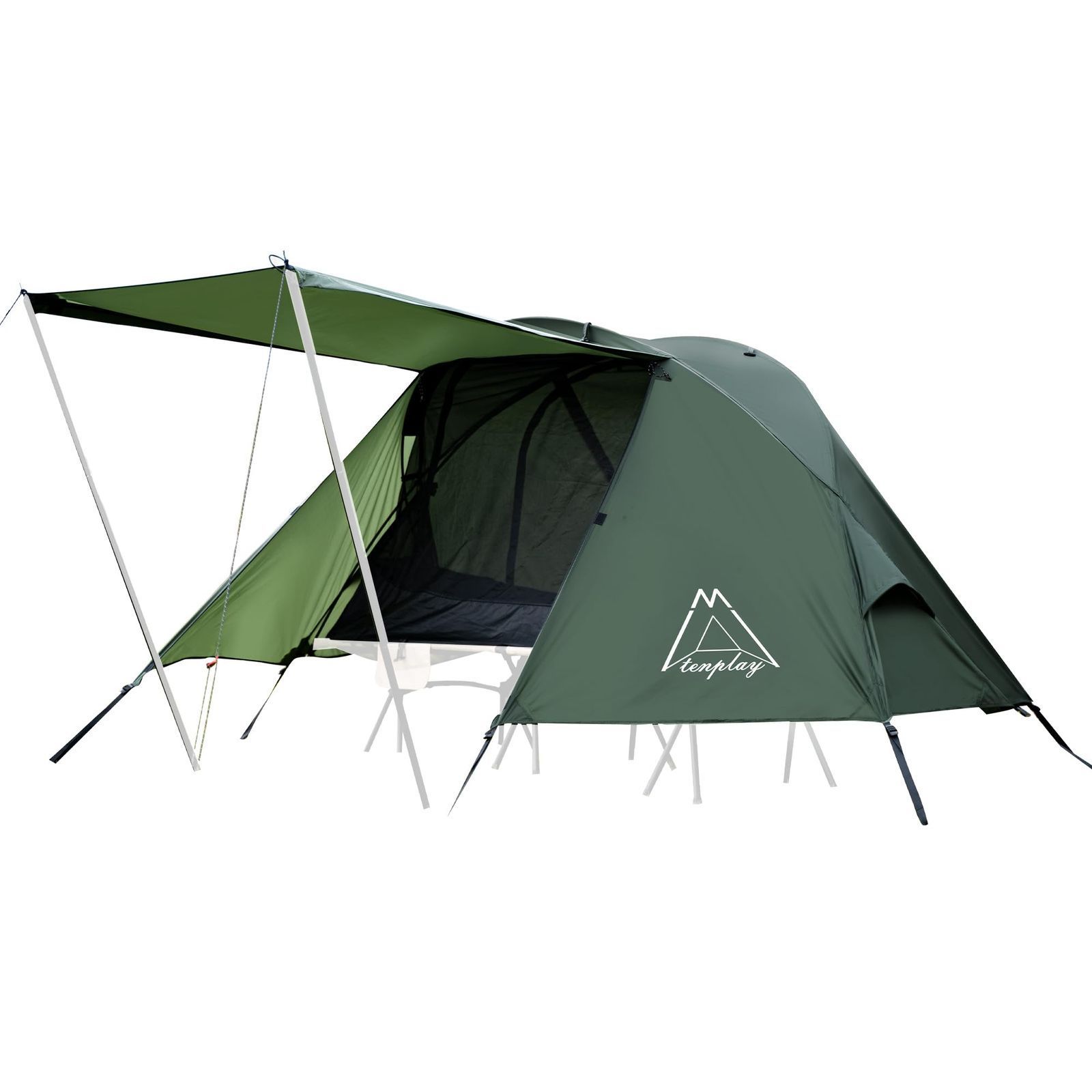 新品 Tenplay 3WAYコット専用テント 高床式 耐水圧PU5000mm 1人用 前室