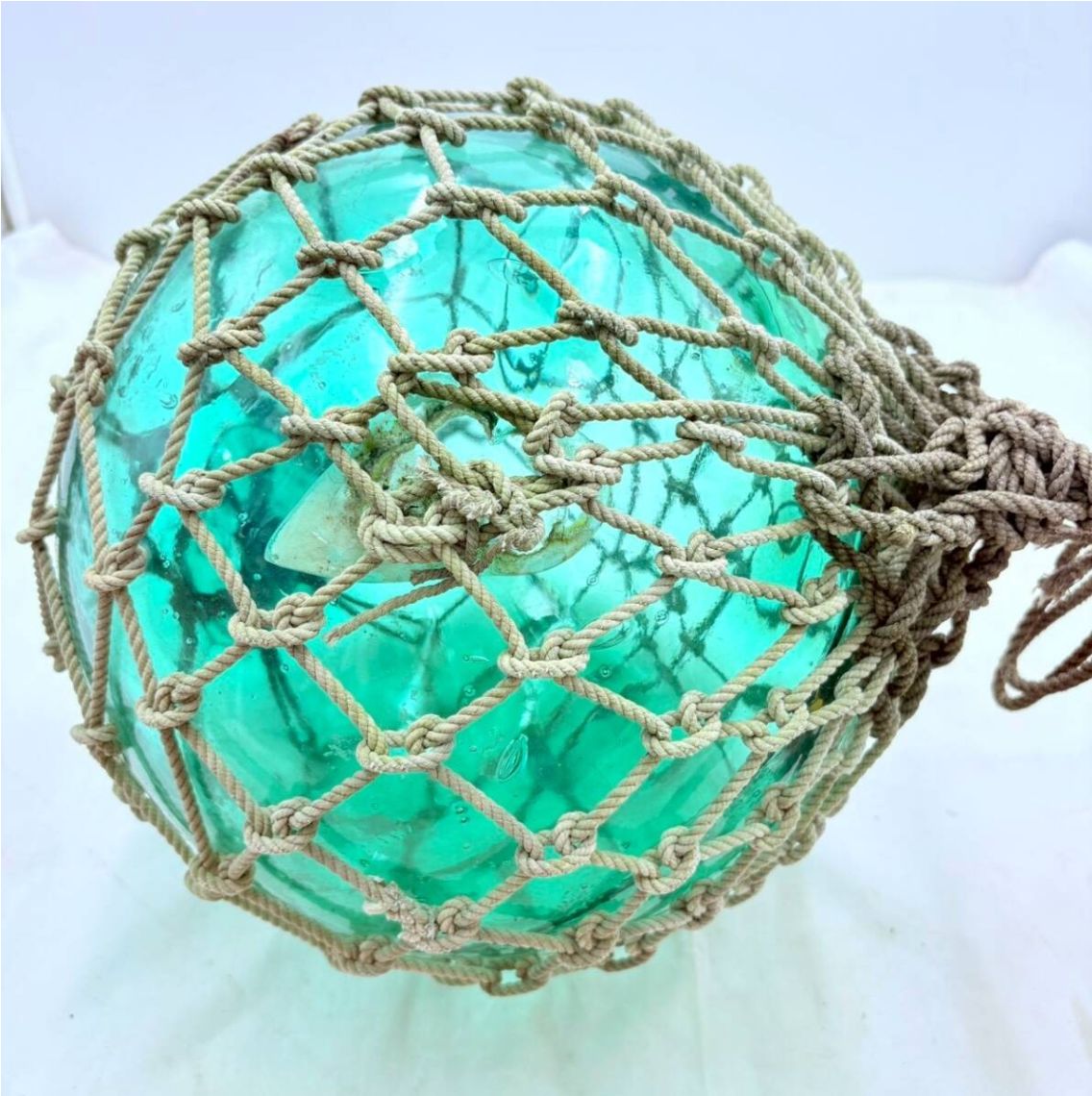 ❗️✨網付き・特大サイズ✨❗️】ヴィンテージ ガラス浮き玉 直径約