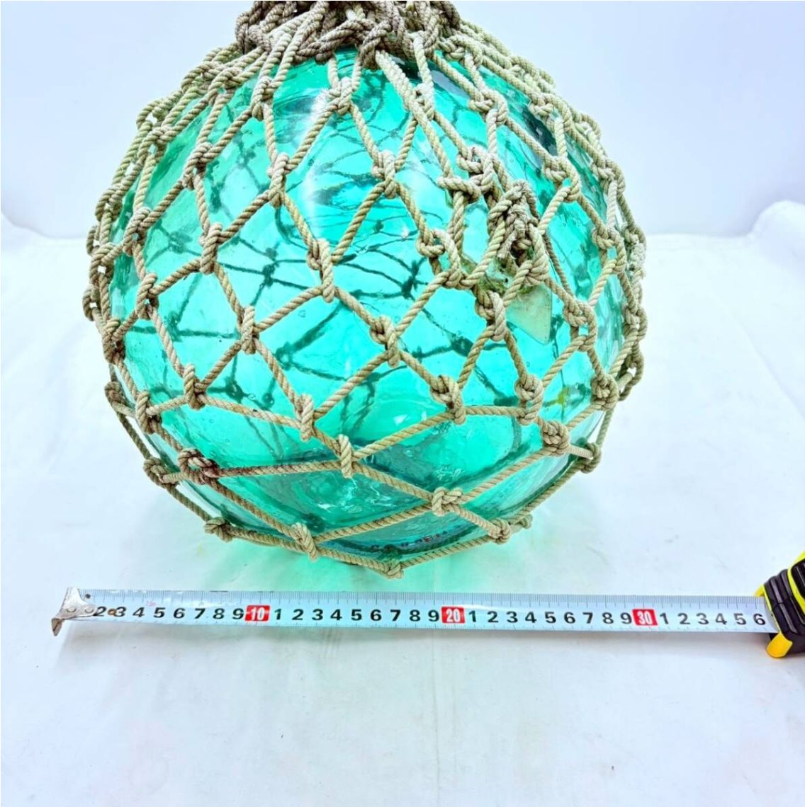 ❗️✨網付き・特大サイズ✨❗️】ヴィンテージ ガラス浮き玉 直径約